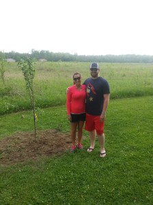 Mommy and Daddy with Lincoln's Memory Tree
